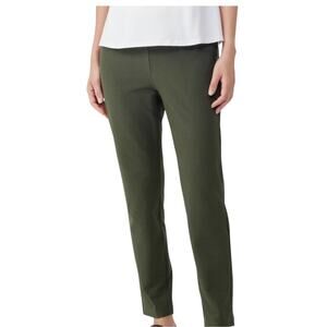 Eileen Fisher Crepe Stretch Pant Ankle Length Olive Green Women's, M